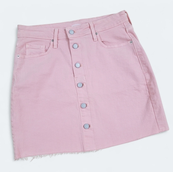 Old Navy Pink Denim Button-Front Skirt Size 8 - Picture 1 of 11